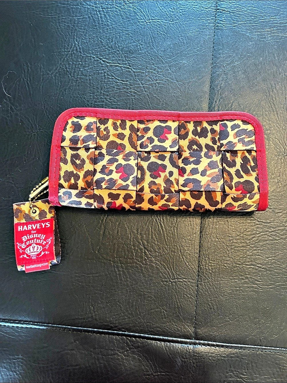 Harveys Minnie Leopard Zip Wallet Brown & Red